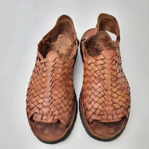 Brand X Ranchero Huarache Leather Fisherman Sandals - 12 - Picture 3 of 12